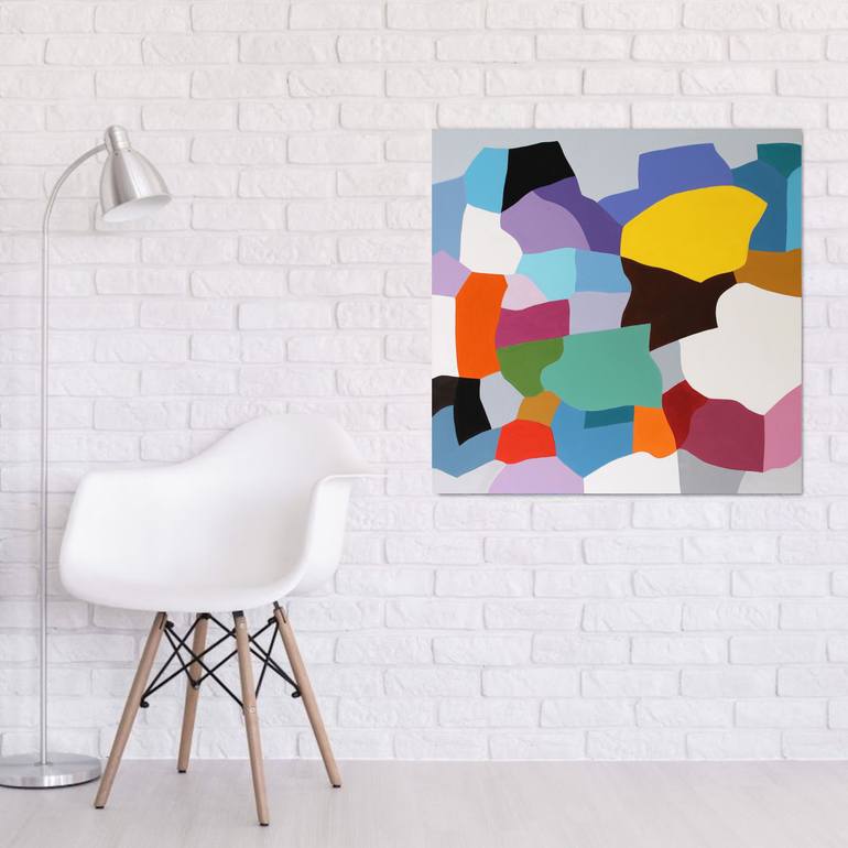 Original Abstract Geometric Painting by Naoko Paluszak