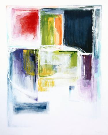 Original Abstract Expressionism Geometric Paintings by Naoko Paluszak