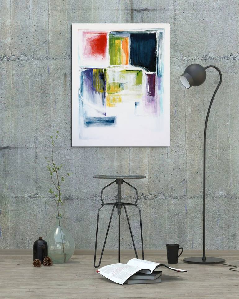 Original Abstract Geometric Painting by Naoko Paluszak