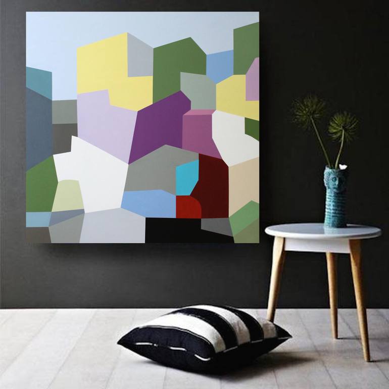 Original Abstract Geometric Painting by Naoko Paluszak
