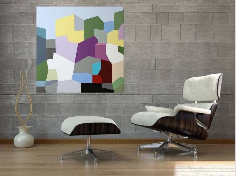 Original Abstract Geometric Painting by Naoko Paluszak