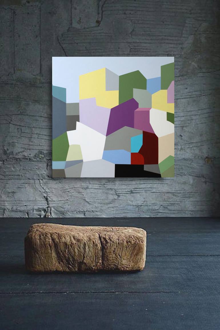 Original Abstract Geometric Painting by Naoko Paluszak