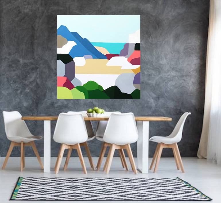 Original Abstract Geometric Painting by Naoko Paluszak