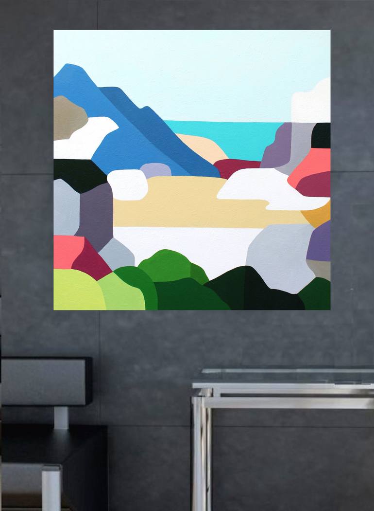 Original Abstract Geometric Painting by Naoko Paluszak