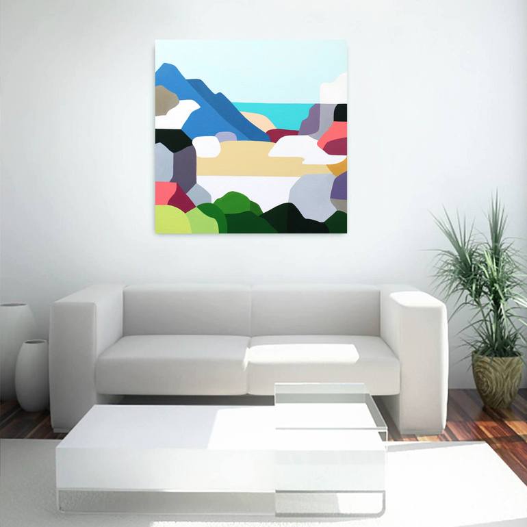 Original Abstract Geometric Painting by Naoko Paluszak