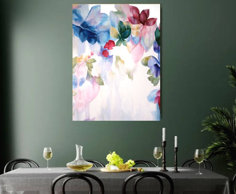 Original Abstract Floral Painting by Naoko Paluszak