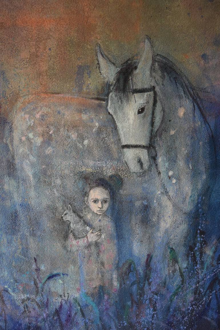Original Figurative Horse Painting by Katarzyna Litwin