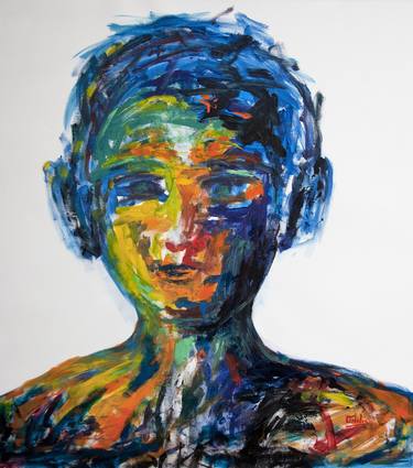 Print of Abstract Expressionism Portrait Paintings by Massimo Onnis