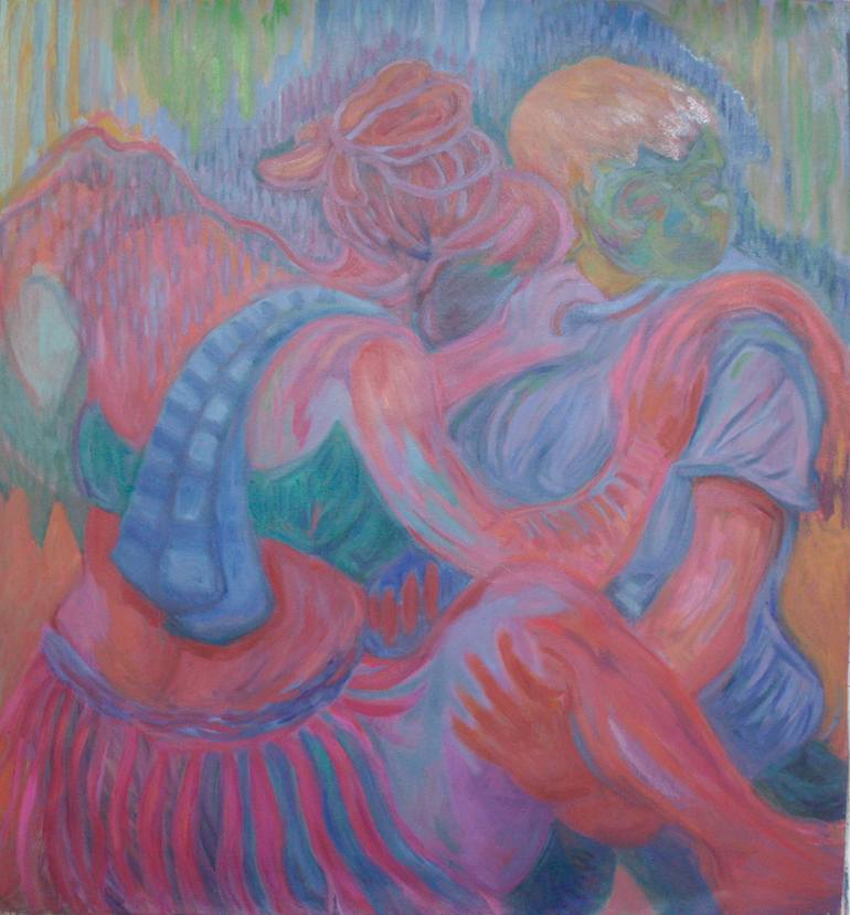 Original Expressionism Family Painting by Anna Tveritinova