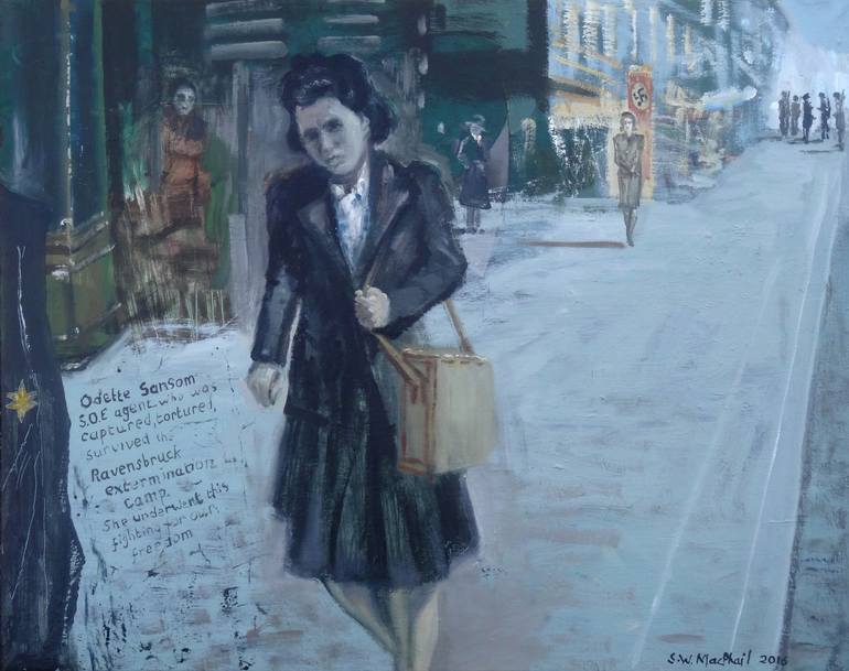 Odette Sansom Feeling Watched In Paris Original Painting by stephen macphail