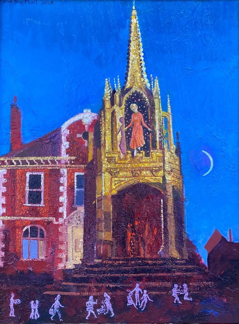 Original Sunset Painting by Stephen Macphail | Contemporary Art on Canvas | IN THE HEART OF THE TOWN
