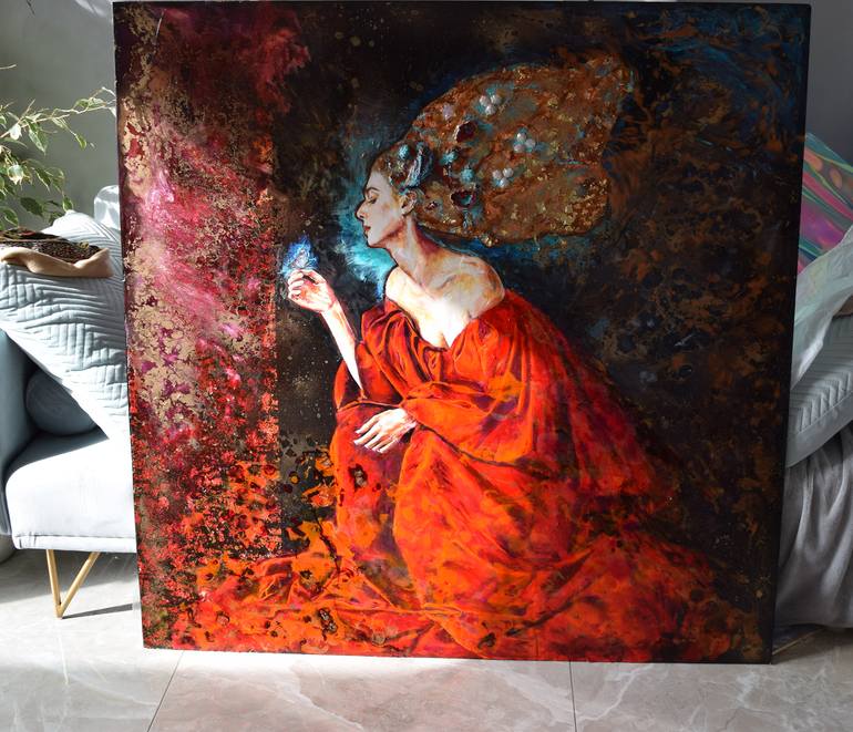 Original Art Deco Women Painting by Anna Sidi-Yacoub