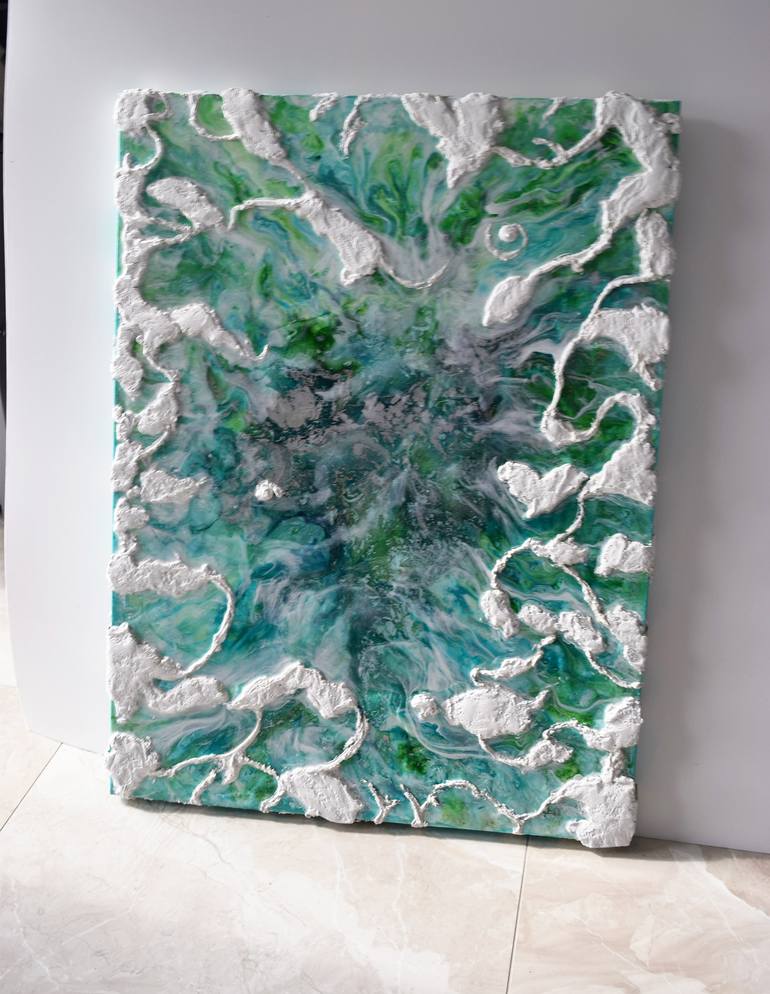 Original Art Deco Beach Painting by Anna Sidi-Yacoub