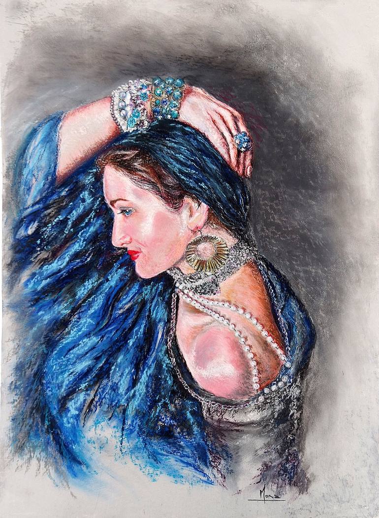 Original Expressionism Portrait Drawings by Anna Sidi-Yacoub