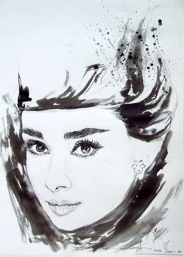 Portrait in Pencil & Ink / Audrey thumb