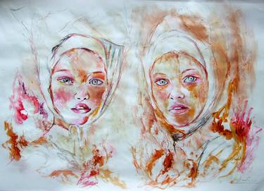 Print of Expressionism Women Drawings by Anna Sidi-Yacoub