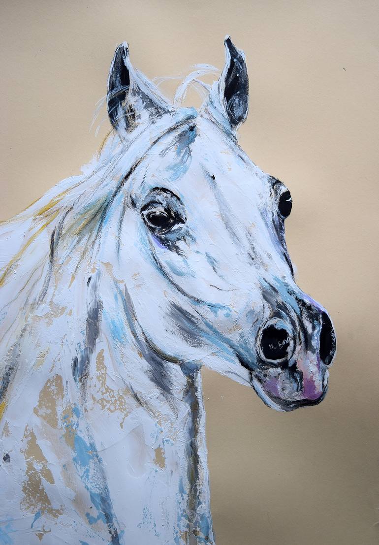 Original Conceptual Horse Painting by Anna Sidi-Yacoub