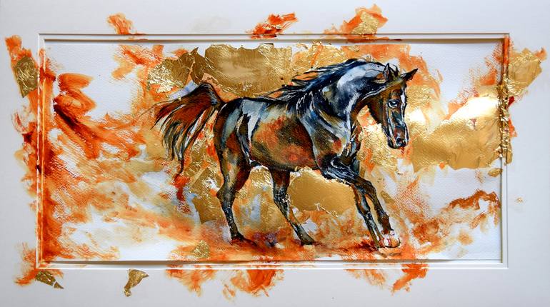 Original Conceptual Horse Painting by Anna Sidi-Yacoub