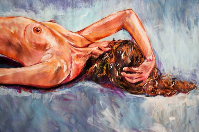 Original Portraiture Nude Painting by Anna Sidi-Yacoub