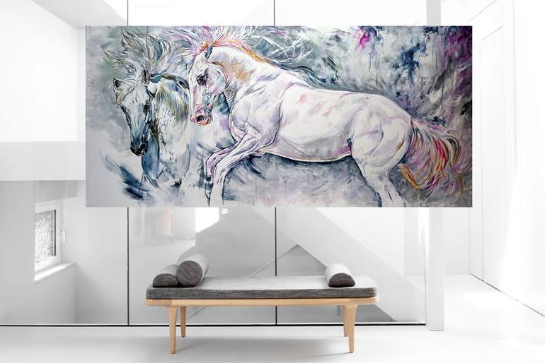Original Conceptual Horse Painting by Anna Sidi-Yacoub
