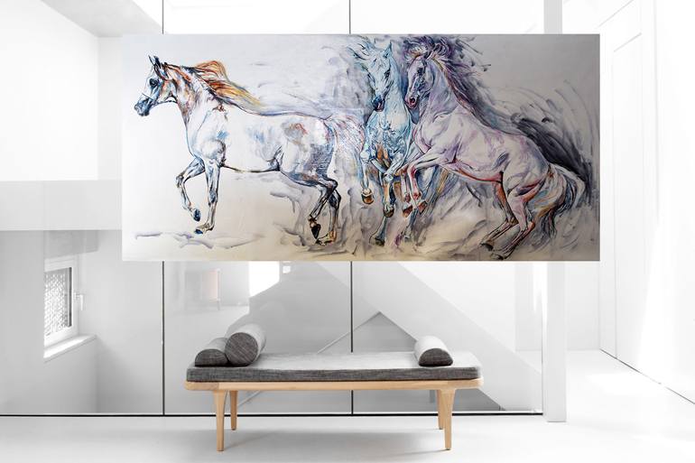 Original Conceptual Horse Painting by Anna Sidi-Yacoub