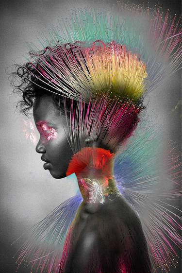 AFRICAN FLOWER CANVAS PRINT - SERIES OF PORTRAITS 120 CM X 80 CM - Limited Edition 2 of 15 thumb