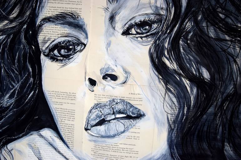 Original Art Deco People Painting by Anna Sidi-Yacoub