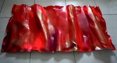 RED PASSION VI SERIES OF SCULPTURAL 3-DIMENSIONAL CONTEMPORARY ABSTRACTS OFFICE HOME / 120 CM X 66 CM thumb