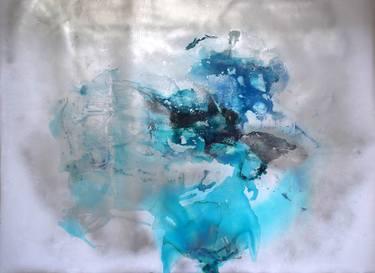 CELESTIAL Large contemporary  MIXED MEDIA PAINTING ON PAPER thumb