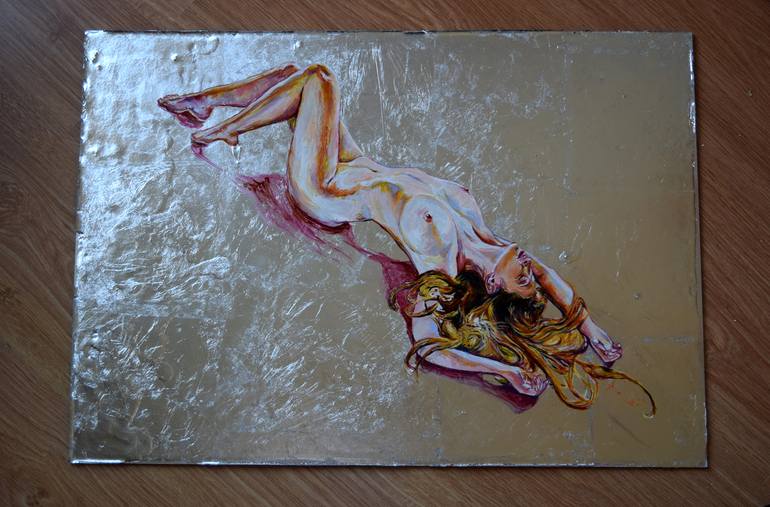 Original Figurative Nude Painting by Anna Sidi-Yacoub