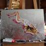 A unique painting on silver leaf and metal, representing a girl jumping in deep water. Fabulous effects achieved with Silver leaf and Glaze, giving transparency to the colors used.
The surface of the painting is bright, moving with the viewer's eyes. It will illuminate each room. Ready to get framed.