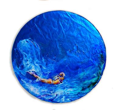 Dive In / Contemporary Painting on Acrylic & metal / thumb