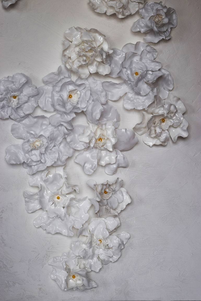 Original Art Deco Floral Sculpture by Anna Sidi-Yacoub