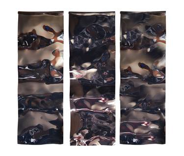 Brown reflections Triptych thumb