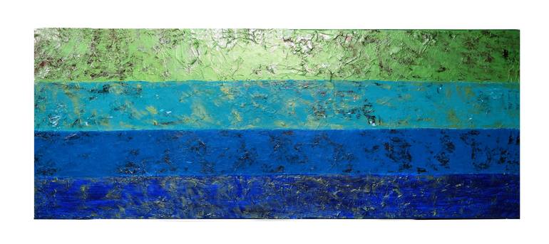 Blue And Green Stripes Painting by Anna Sidi-Yacoub | Saatchi Art