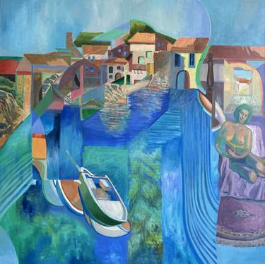 Original Abstract Boat Paintings by Gabriel Palma