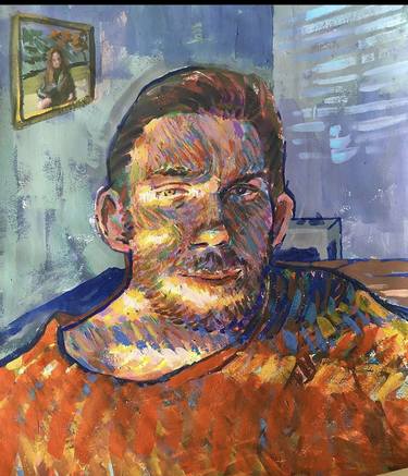 The Painter In His Room With Evening Light On His Face thumb