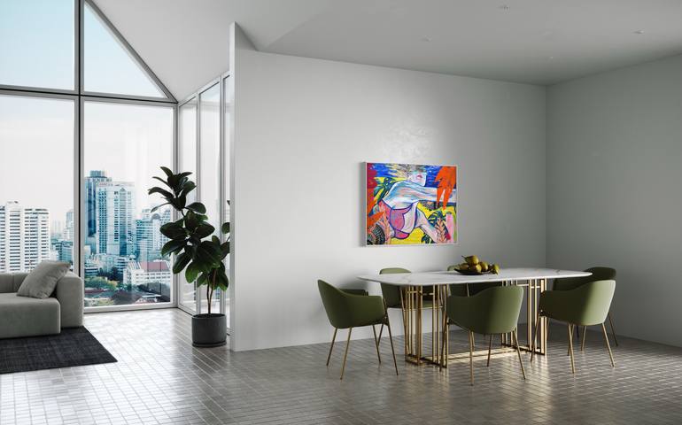 Original Abstract Expressionism Beach Mixed Media by Aida Enriquez