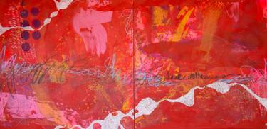 Original Abstract Love Mixed Media by Aida Enriquez