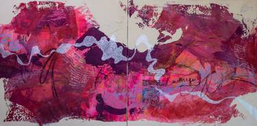 Original Abstract Love Mixed Media by Aida Enriquez