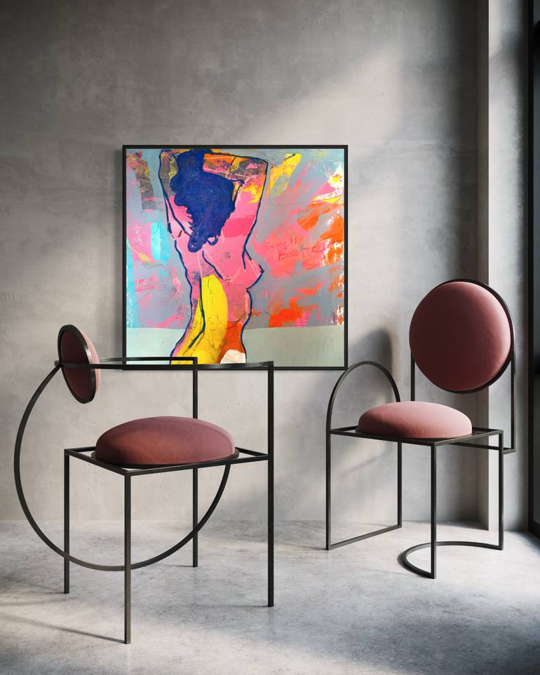 Original Abstract Expressionism Abstract Painting by Aida Enriquez