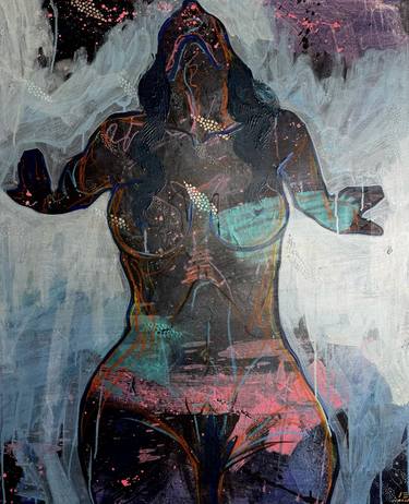 Original Abstract Expressionism Body Painting by Aida Enriquez