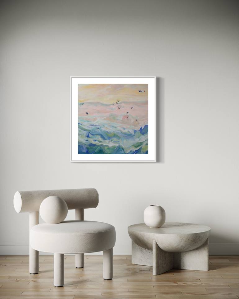 Original Figurative Beach Painting by Aida Enriquez