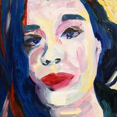 Print of Abstract Expressionism Portrait Paintings by Aida Enriquez