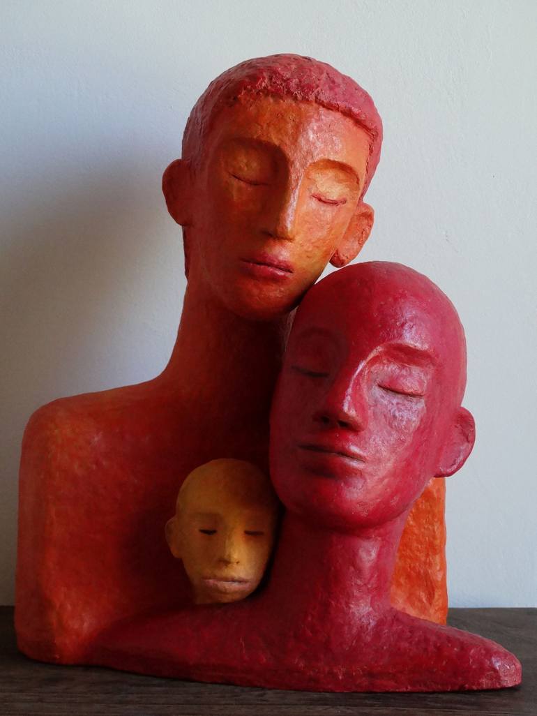 Original Family Sculpture by Loic Le Phoque Fringant