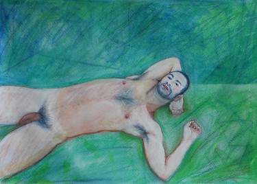 Original Realism Nude Drawings by Loic Le Phoque Fringant