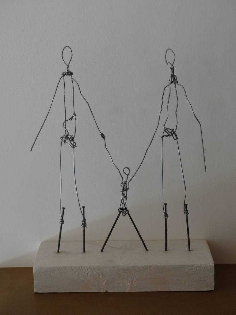 Original Family Sculpture by Loic Le Phoque Fringant