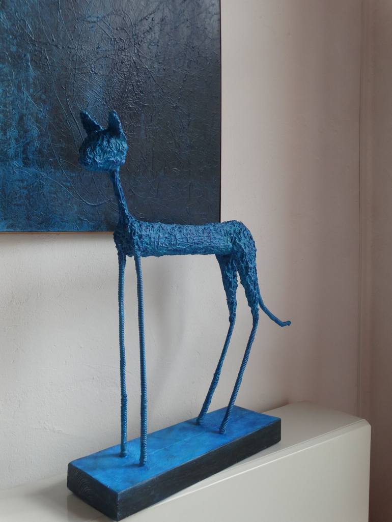 Original Expressionism Cats Sculpture by Loic Le Phoque Fringant