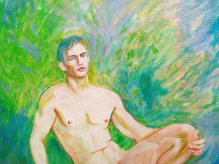 Original Figurative Nude Painting by Loic Le Phoque Fringant