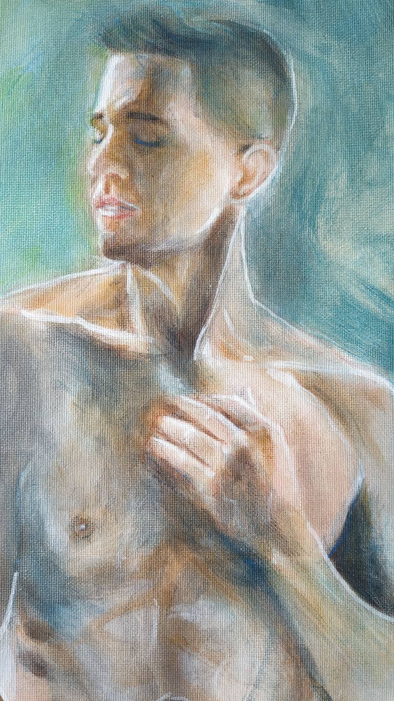 Original Abstract Expressionism Nude Painting by Loic Le Phoque Fringant